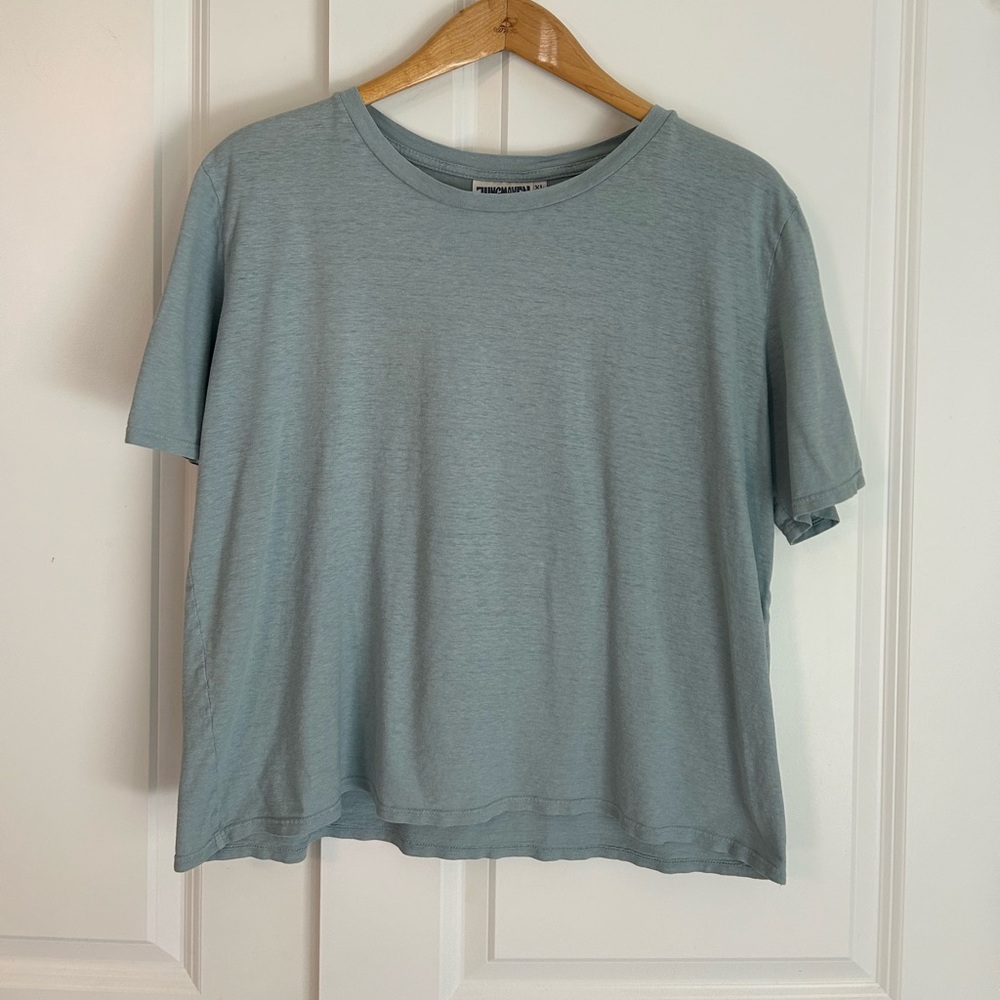 Jungmaven Heathered Cropped Lorel Tee turquoise blue green XL